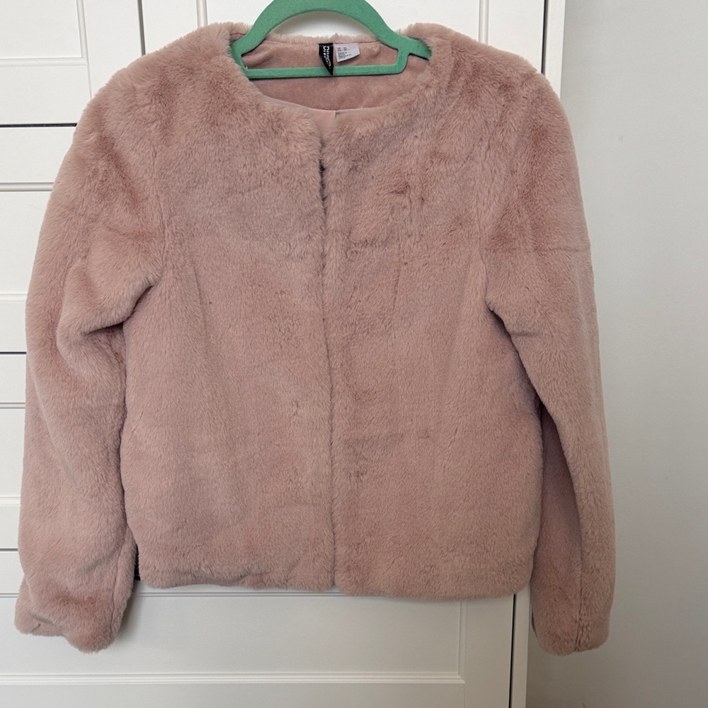 H&M Soft Blush Faux Fur Women Jacket